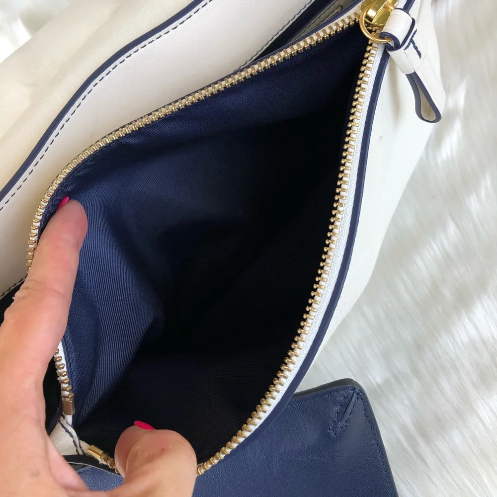 Tory Burch Block-T Pebbled Savannah Satchel